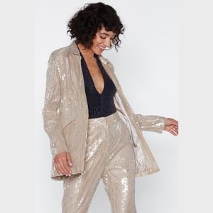 Nasty Gal | Pearl Sequin Blazer Set